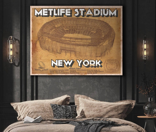 Cutler West MetLife Stadium Vintage New York - Vintage Football Print