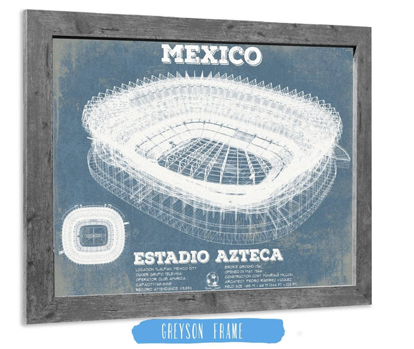 14" x 11" / Greyson Frame Cutler West Mexico Football - Vintage Estadio Azteca Stadium Soccer Print