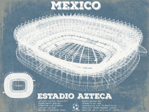 14" x 11" / Unframed Cutler West Mexico Football - Vintage Estadio Azteca Stadium Soccer Print