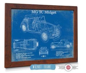 Cutler West MG TC Midget Vintage Blueprint Auto Print