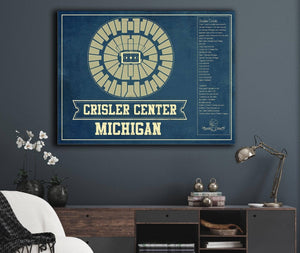 Cutler West Michigan Men's Women's Basketball - Crisler Center NCAA Vintage Print