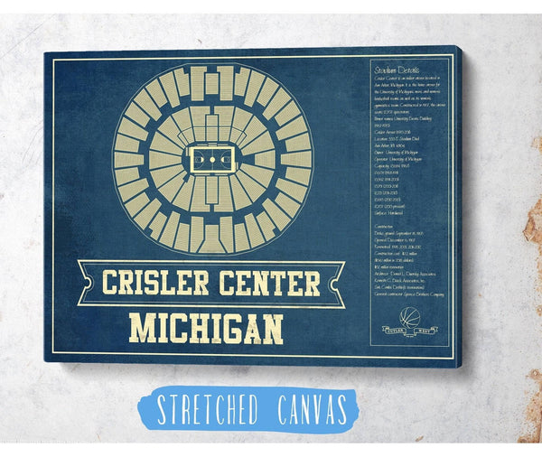 Cutler West Michigan Men's Women's Basketball - Crisler Center NCAA Vintage Print
