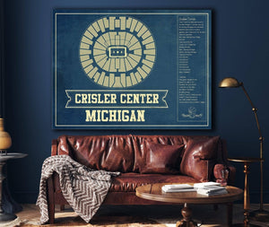 Cutler West Michigan Men's Women's Basketball - Crisler Center NCAA Vintage Print