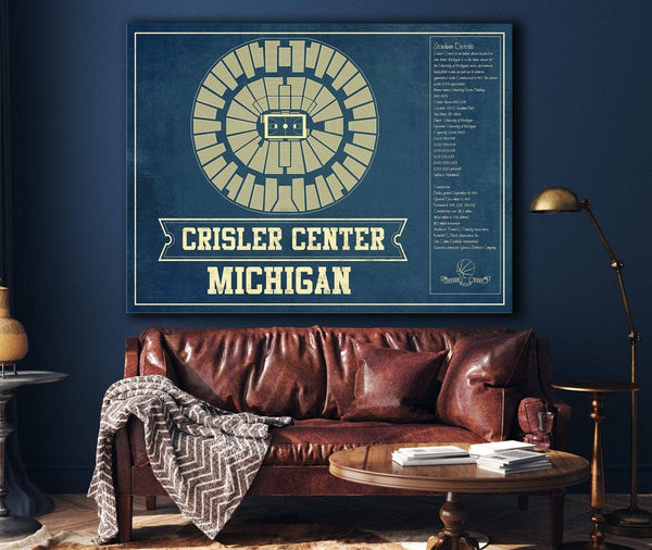 Cutler West Michigan Men's Women's Basketball - Crisler Center NCAA Vintage Print