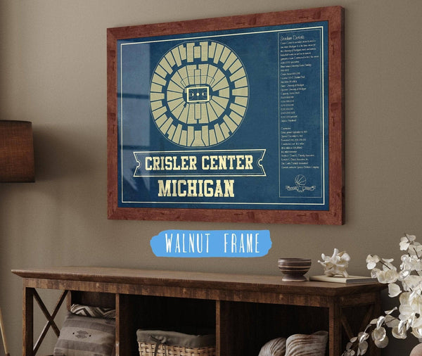 Cutler West Michigan Men's Women's Basketball - Crisler Center NCAA Vintage Print