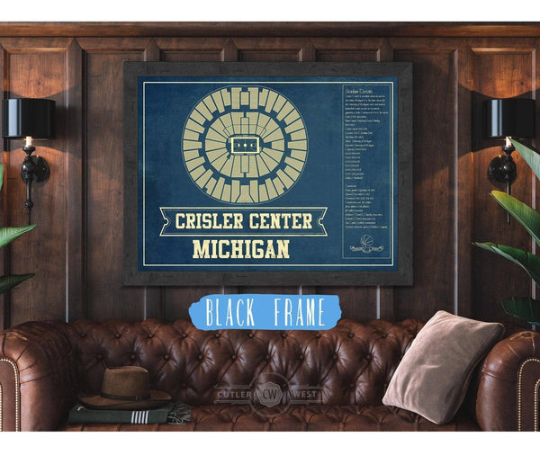 Cutler West Michigan Men's Women's Basketball - Crisler Center NCAA Vintage Print