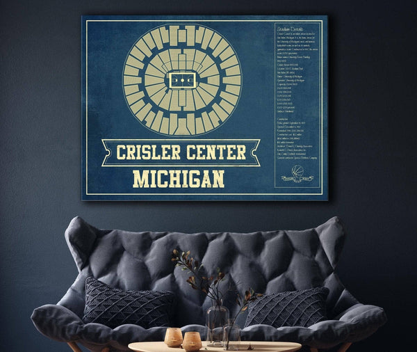 Cutler West Michigan Men's Women's Basketball - Crisler Center NCAA Vintage Print