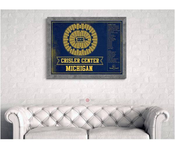 Cutler West Michigan Men's Women's Basketball Team Colors- Crisler Center NCAA Vintage Print
