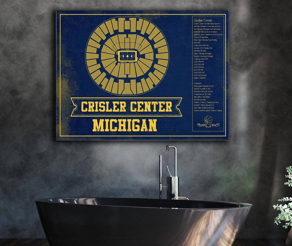 Cutler West Michigan Men's Women's Basketball Team Colors- Crisler Center NCAA Vintage Print