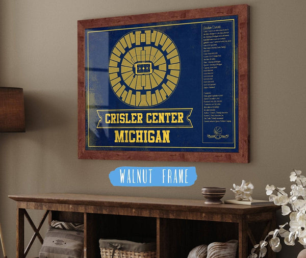 Cutler West Michigan Men's Women's Basketball Team Colors- Crisler Center NCAA Vintage Print