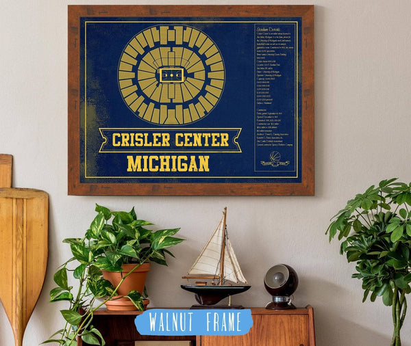 Cutler West Michigan Men's Women's Basketball Team Colors- Crisler Center NCAA Vintage Print