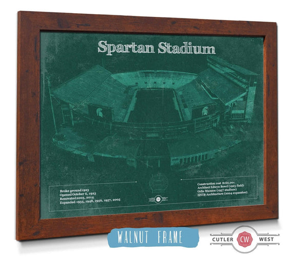 Cutler West Michigan State Spartans - Spartan Stadium Vintage Football Team Art
