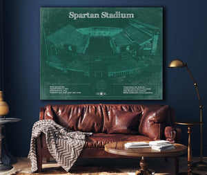 Cutler West Michigan State Spartans - Spartan Stadium Vintage Football Team Art