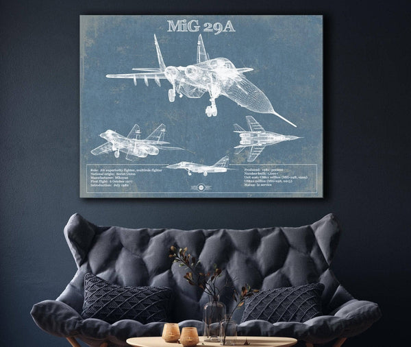 Cutler West MiG 29A Patent Blueprint Original Design Russian Jet Wall Art