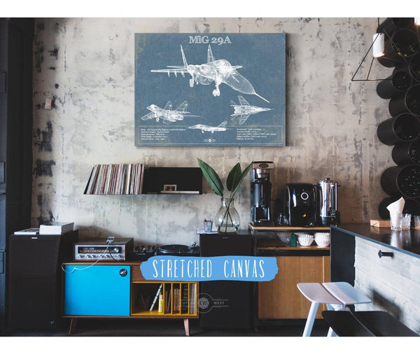 Cutler West MiG 29A Patent Blueprint Original Design Russian Jet Wall Art