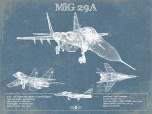 14" x 11" / Unframed Cutler West MiG 29A Patent Blueprint Original Design Russian Jet Wall Art