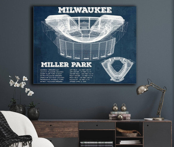 Cutler West Milwaukee Brewers Miller Park Seating Chart - Vintage Baseball Fan Print