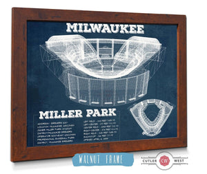 Cutler West Milwaukee Brewers Miller Park Seating Chart - Vintage Baseball Fan Print