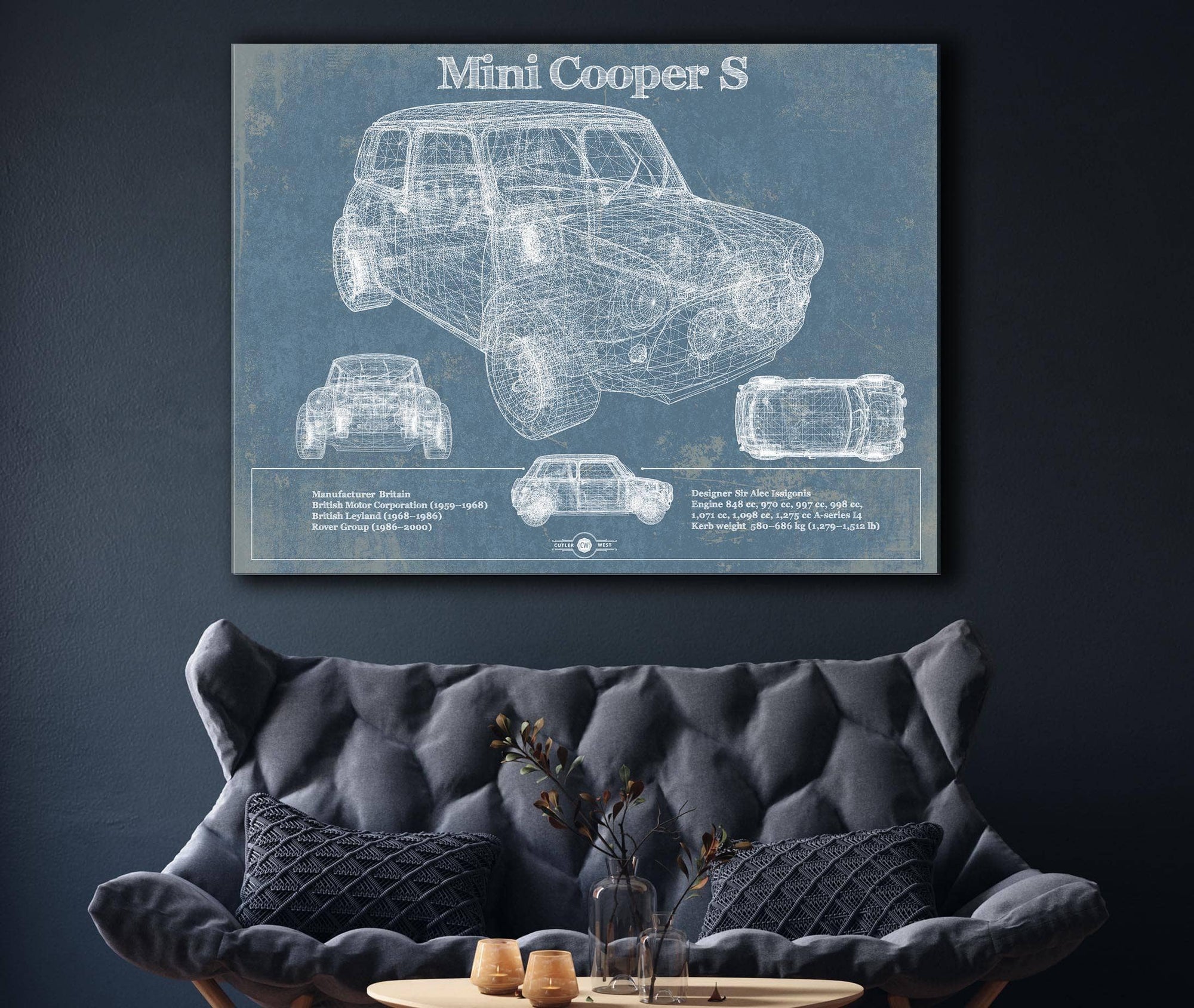 Cutler West Mini Cooper Vintage Car Print