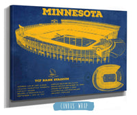 Cutler West College Football Collection Minnesota Gophers Vintage TCF Bank Stadium Blueprint Art Print