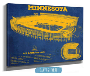 Cutler West Minnesota Gophers Vintage TCF Bank Stadium Blueprint Art Print