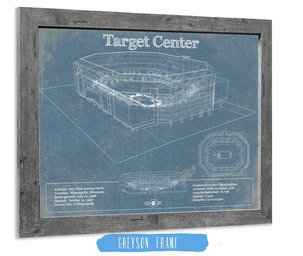 14" x 11" / Greyson Frame Cutler West Minnesota Timberwolves  - Vintage Target Center NBA Print