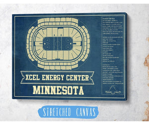 Cutler West Minnesota Wild - Xcel Energy Center Vintage Hockey Blueprint NHL Print