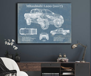 Cutler West Mitsubishi L200 2017 Vintage Blueprint Auto Print