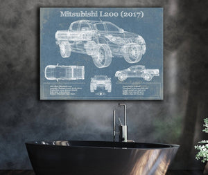 Cutler West Mitsubishi L200 2017 Vintage Blueprint Auto Print