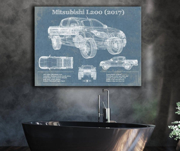 Cutler West Mitsubishi L200 2017 Vintage Blueprint Auto Print