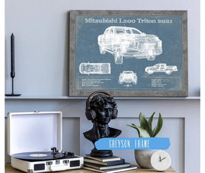Cutler West Mitsubishi L200 Triton 2021 Vintage Blueprint Auto Print