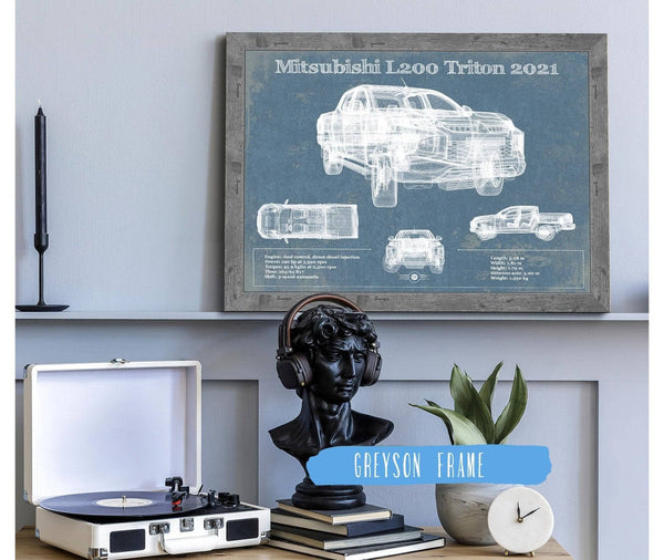 Cutler West Mitsubishi L200 Triton 2021 Vintage Blueprint Auto Print
