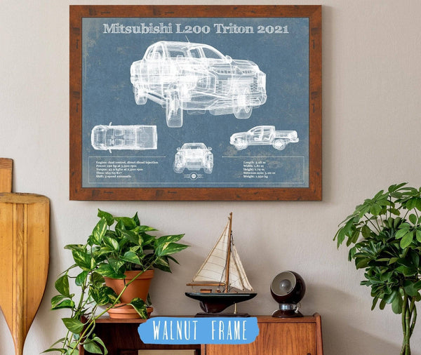Cutler West Mitsubishi L200 Triton 2021 Vintage Blueprint Auto Print