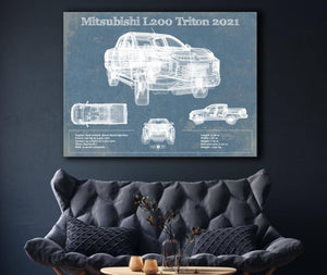 Cutler West Mitsubishi L200 Triton 2021 Vintage Blueprint Auto Print