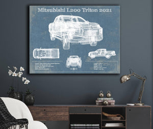 Cutler West Mitsubishi L200 Triton 2021 Vintage Blueprint Auto Print