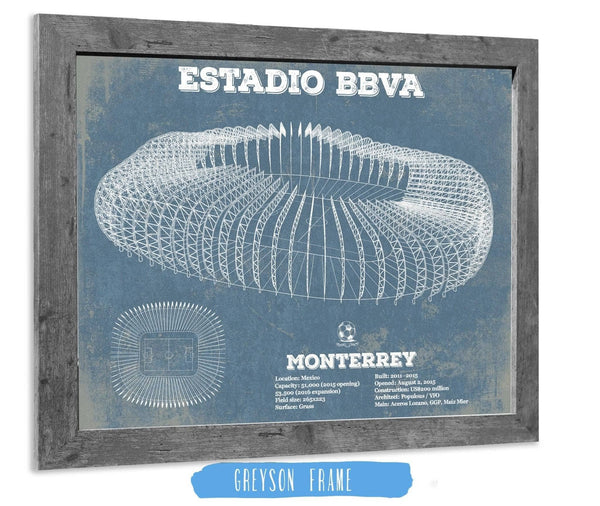 14" x 11" / Greyson Frame Cutler West Monterrey Vintage Estadio BBVA Soccer Print