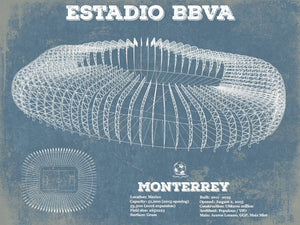 14" x 11" / Unframed Cutler West Monterrey Vintage Estadio BBVA Soccer Print