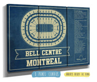 Cutler West 48" x 32" / 3 Panel Canvas Wrap Montreal Canadiens Bell Centre Seating Chart - Vintage Hockey Print 673822723_80045