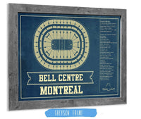 Cutler West 14" x 11" / Greyson Frame Montreal Canadiens Bell Centre Seating Chart - Vintage Hockey Print 673822723_80002