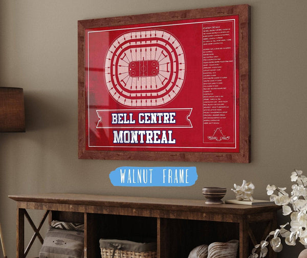 Cutler West Montreal Canadiens Bell Centre Seating Chart - Vintage Hockey Team Color Print