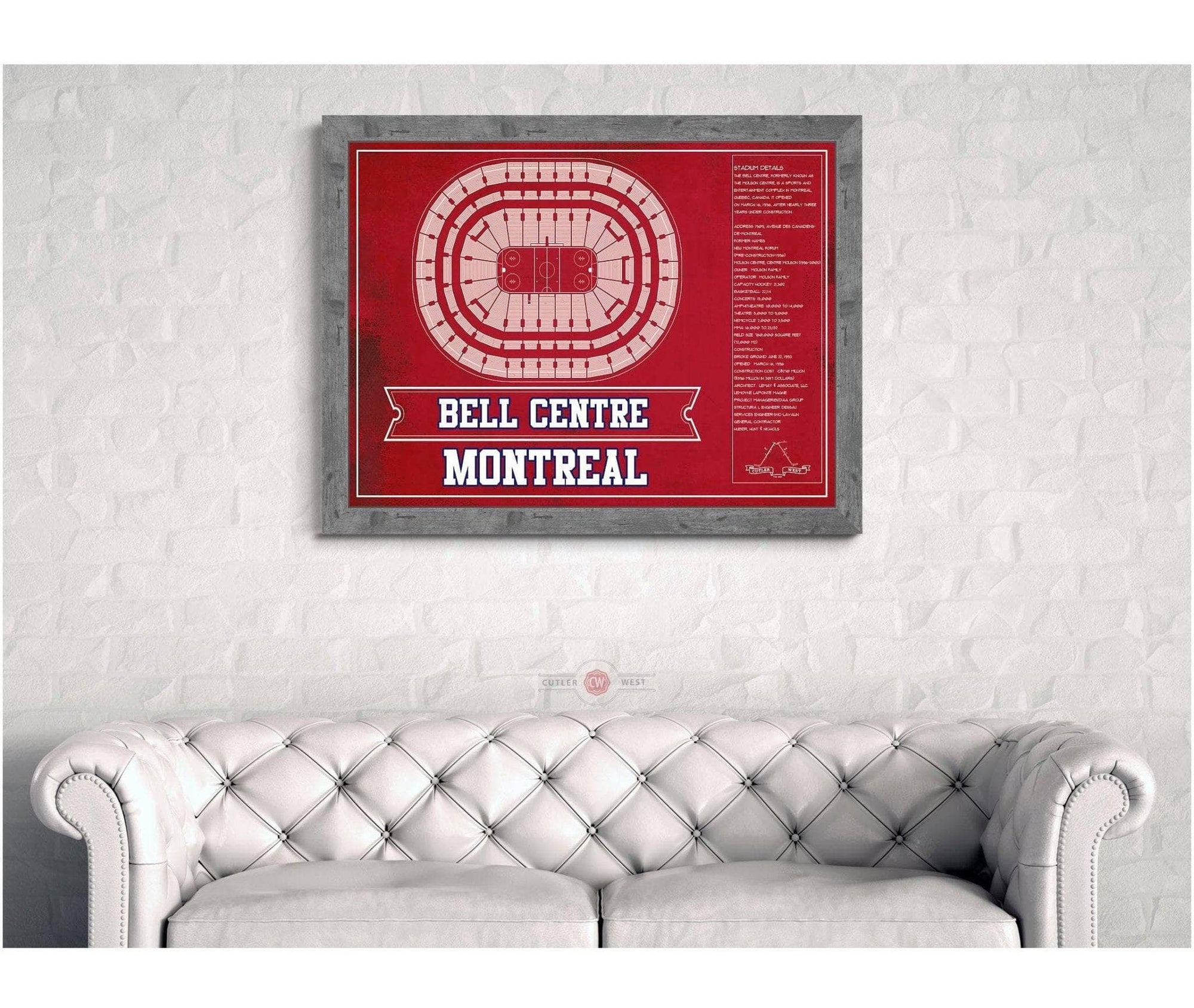Cutler West Montreal Canadiens Bell Centre Seating Chart - Vintage Hockey Team Color Print