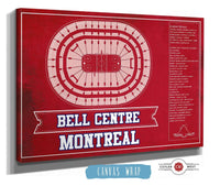 Cutler West 14" x 11" / Stretched Canvas Wrap Montreal Canadiens Bell Centre Seating Chart - Vintage Hockey Team Color Print 673822723-TEAM-14"-x-11"80066