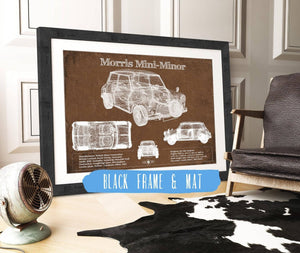 20" x 16" / Black Frame & Mat Cutler West Morris Mini-Minor Vintage Auto Print