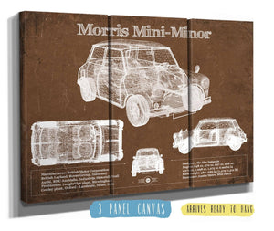 36" x 24" / 3 Panel Canvas Wrap Cutler West Morris Mini-Minor Vintage Auto Print