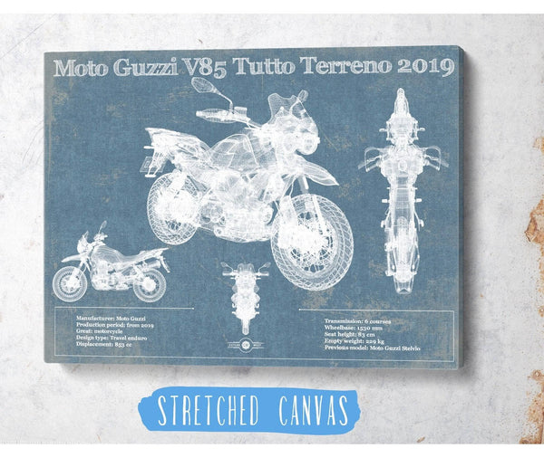 Cutler West Moto Guzzi V85 Tutto Terreno 2019 Blueprint Motorcycle Patent Print