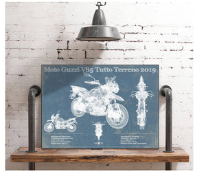 Cutler West Moto Guzzi V85 Tutto Terreno 2019 Blueprint Motorcycle Patent Print