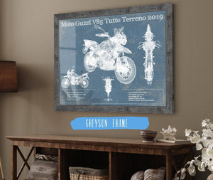 Cutler West Moto Guzzi V85 Tutto Terreno 2019 Blueprint Motorcycle Patent Print