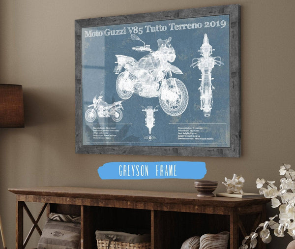 Cutler West Moto Guzzi V85 Tutto Terreno 2019 Blueprint Motorcycle Patent Print