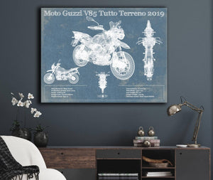 Cutler West Moto Guzzi V85 Tutto Terreno 2019 Blueprint Motorcycle Patent Print