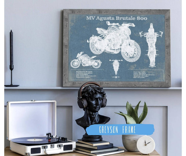 Cutler West Mv Agusta Brutale 800 Blueprint Motorcycle Patent Print